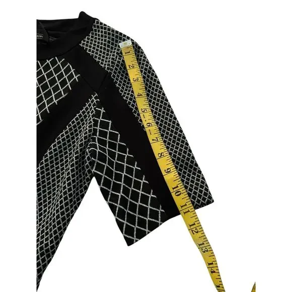 BCBGMaxAzria Women Black & Gray Geometric Pattern Sheath Dress Size M - Picture 4 of 8